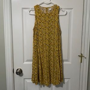 Yellow floral summer dress